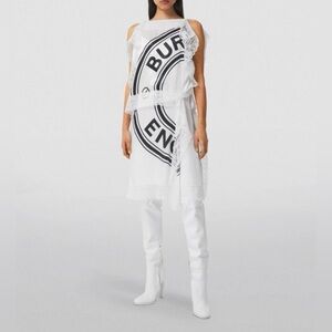 Burberry logo silk dress